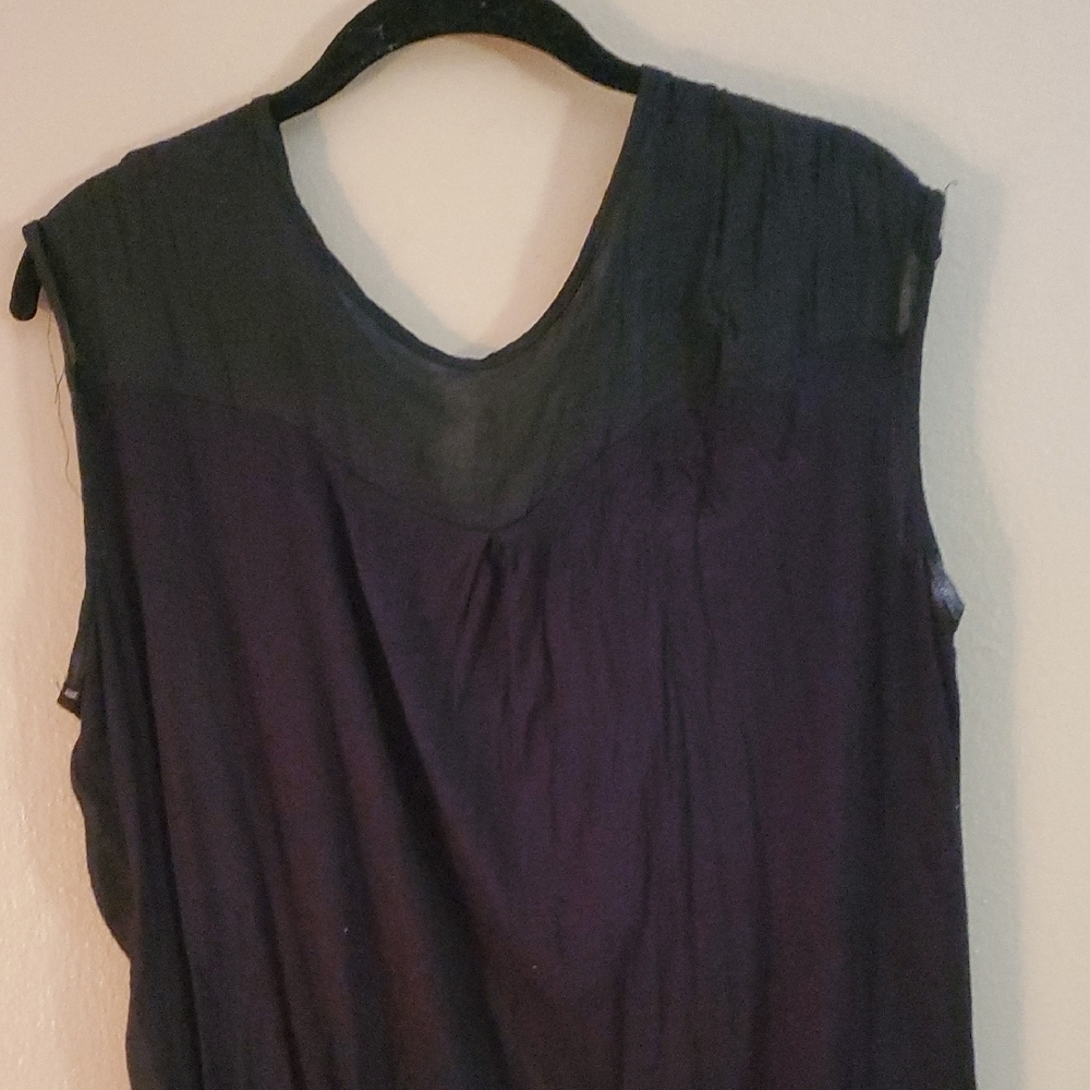PerSeption Concept Black Sleeveless Tie-Front Blouse - Picture 7 of 8